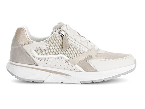 Gabor Rolling Soft Adora Women's Beige Metallic Reptile Detail Sneakers 86.878.33