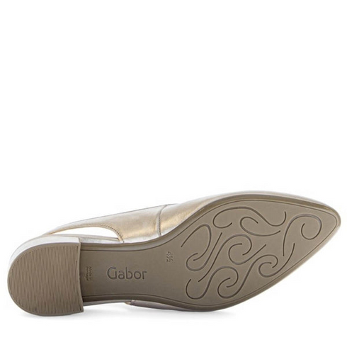 Gabor Mack 81.520.12 Beige Puder Leather Slingback Block Heels – Regular Fit