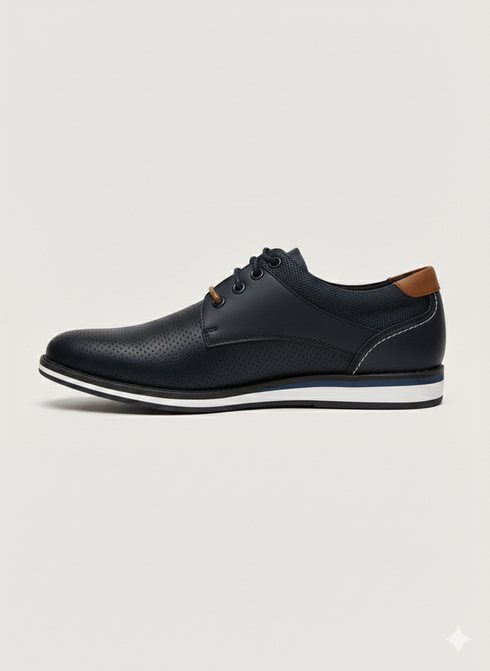 Ninety 78 Boys' Formal Lace-Up Shoes Navy/Tan/Brown NTY518B