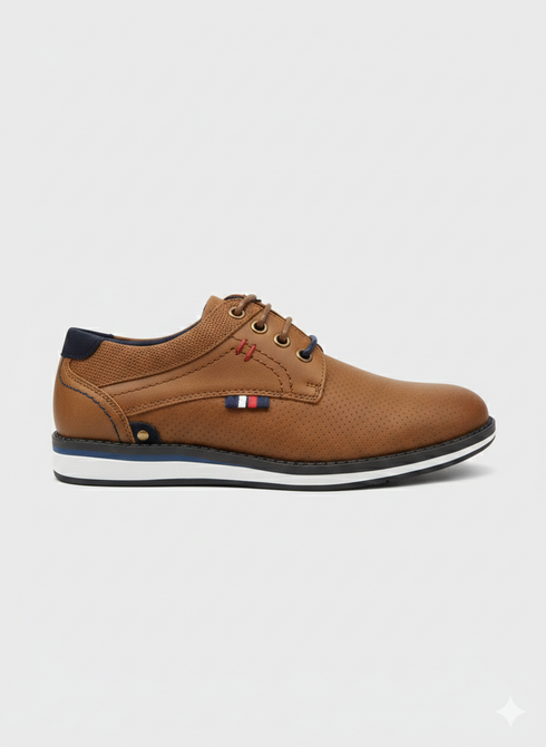 Ninety 78 Boys' Formal Lace-Up Shoes Tan/Brown/Navy NTY518B