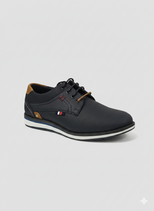 Ninety 78 Boys' Formal Lace-Up Shoes Navy/Tan/Brown NTY518B