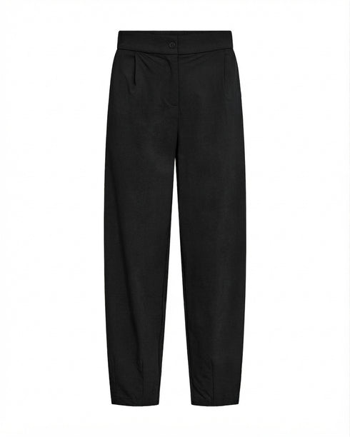 Freequent Black FQHAMY Elastic-Waist Barrel Leg Pants 211369 Black