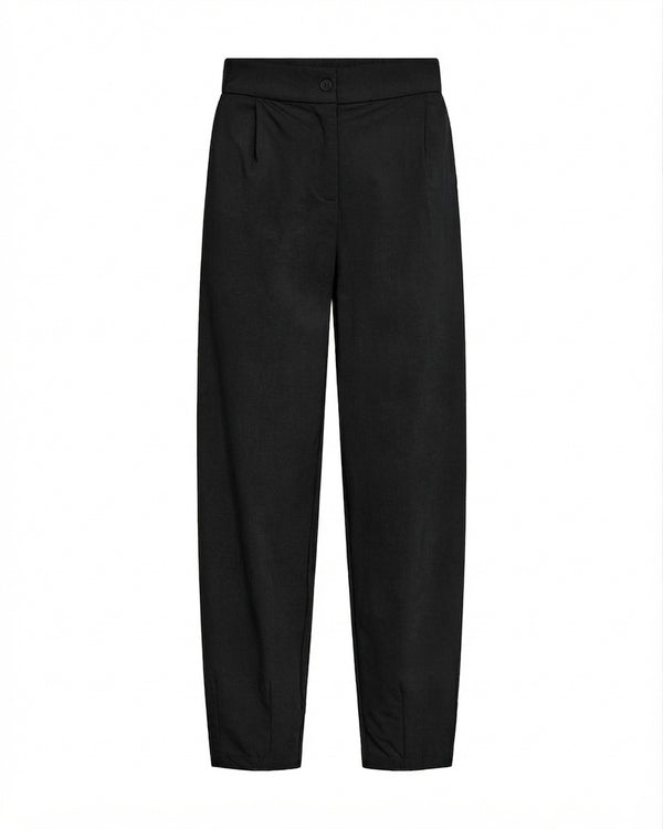 Freequent Black FQHAMY Elastic-Waist Barrel Leg Pants 211369 Black