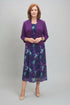 Via Veneto Plum & Mint Pattern Midi Dress and Matching Bolero V94 Mamy