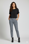 Robell Bella 09 Cropped Check Print Trousers in Navy & White 68cm – 51560-55109-69