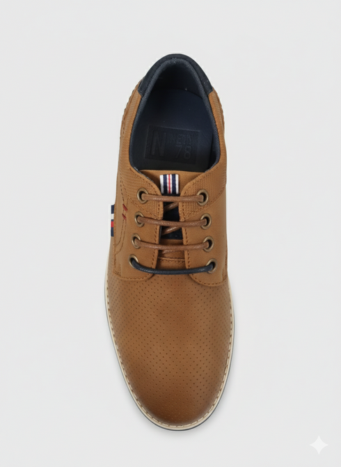 Ninety 78 Boys' Formal Lace-Up Shoes Tan/Brown/Navy NTY518B