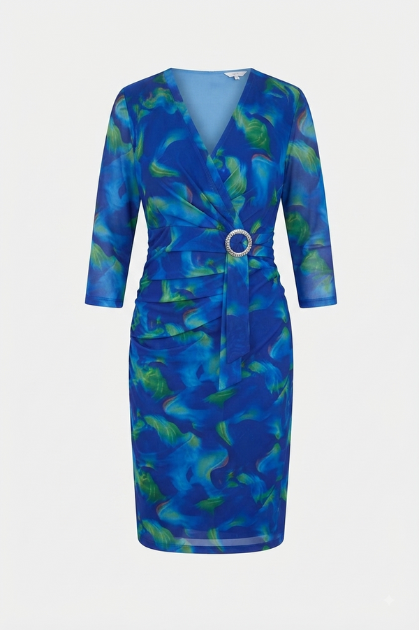 Avalon Womens Royal Blue Abstract Buckle Dress V519 Royal Blue
