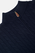 Benetti Grant Navy Cable Knit Quater-Zip Sweater