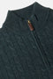 Benetti Grant Teal Cable Knit Quarter-Zip Sweater