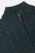 Benetti Grant Teal Cable Knit Quarter-Zip Sweater