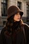 Phanie Mode Teddy Bouclé Winter Bob Bucket Hat H-56010AH - Brown
