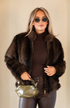 Kimara Hailey Faux Fur Cropped Jacket HAILEY - Medina Mist Brown