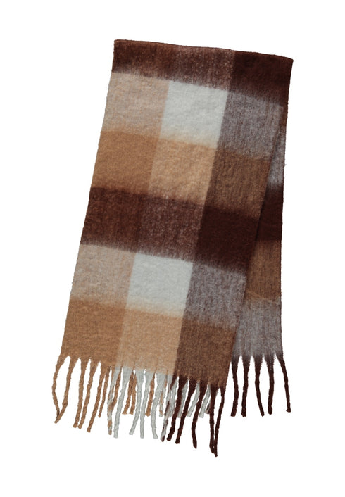 Hailys Ge44mma Plaid Fringed Winter Scarf HFA62508017 - Brown