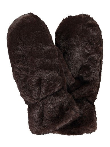Hailys Mi44ndi Plush Faux Fur Mittens HFA62608018B - Brown