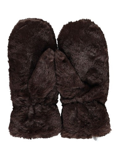 Hailys Mi44ndi Plush Faux Fur Mittens HFA62608018B - Brown