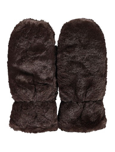 Hailys Mi44ndi Plush Faux Fur Mittens HFA62608018B - Brown