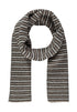 Hailys Su44rli Striped Ribbed Knit Scarf HFA62608034B - Brown Multi