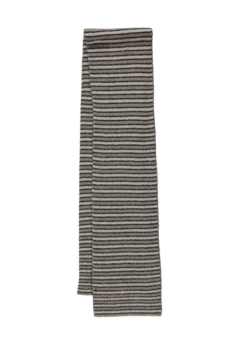 Hailys Su44rli Striped Ribbed Knit Scarf HFA62608034B - Brown Multi