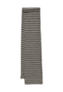 Hailys Su44rli Striped Ribbed Knit Scarf HFA62608034B - Brown Multi