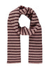 Hailys Su44rli Striped Ribbed Knit Scarf HFA62608034R - Rose / Burgundy