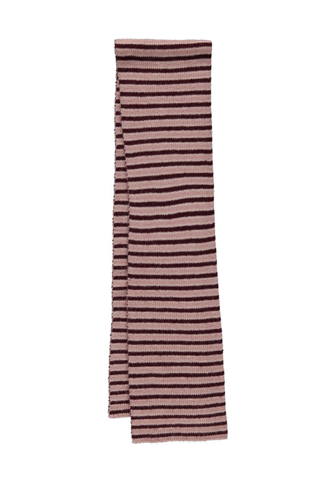Hailys Su44rli Striped Ribbed Knit Scarf HFA62608034R - Rose / Burgundy