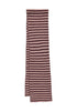 Hailys Su44rli Striped Ribbed Knit Scarf HFA62608034R - Rose / Burgundy