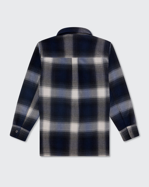 Walker & Hunt Mercer Navy Plaid Flannel Shirt