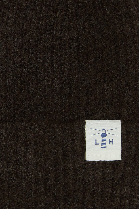 Lighthouse Cable Knit Cocoa Brown Hannah Bobble Hat