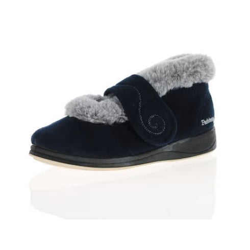 Padders Hush 409 Women's Velcro Slippers with Warm Interior - Wide Fit Cozy Comfort