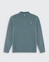 Walker and Hunt Huxley Quarter Zip Knit Sage Green Merino Wool Blend