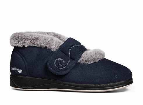 Padders Hush 409 Women's Velcro Slippers with Warm Interior - Wide Fit Cozy Comfort