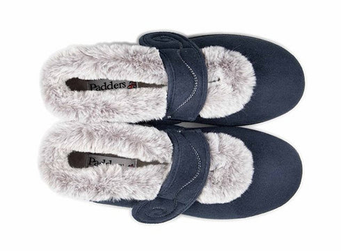 Padders Hush 409 Women's Velcro Slippers with Warm Interior - Wide Fit Cozy Comfort