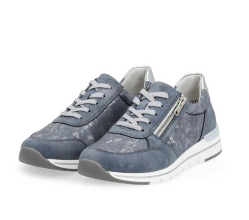 Remonte Women's Denim Blue Zip & Lace Casual Shoes – R6700-13