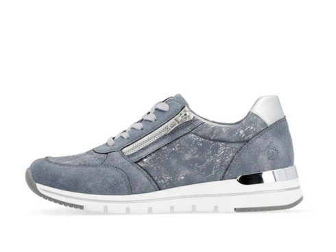 Remonte Women's Denim Blue Zip & Lace Casual Shoes – R6700-13