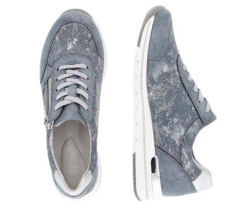 Remonte Women's Denim Blue Zip & Lace Casual Shoes – R6700-13