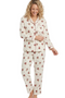 Indigo Sky Womens Teddy Cotton Wincey Pyjama Set IN48989IVORY - Ivory