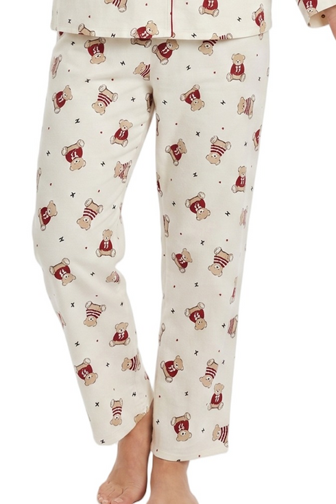 Indigo Sky Womens Teddy Cotton Wincey Pyjama Set IN48989IVORY - Ivory