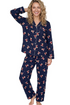 Indigo Sky Womens Teddy Cotton Wincey Pyjama Set IN48989 NVY - Navy