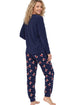 Indigo Sky Teddy Bear Applique Flleece Jogger Pyjama Set IN50032 NVY - Navy
