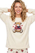 Indigo Sky Teddy Bear Applique Microfleece Jogger Pyjama Set IN50032IVORY - Ivory