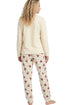 Indigo Sky Teddy Bear Applique Microfleece Jogger Pyjama Set IN50032IVORY - Ivory