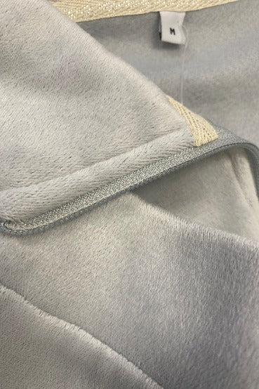 Indigo Sky Luxe Brushed Fleece Quarter Zip Wide Leg Loungewear Set IN50034 GRY - Silver Grey