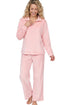 Indigo Sky Luxe Brushed Fleece Quarter Zip Wide Leg Loungewear Set IN50034 PK - Soft Pink