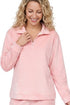 Indigo Sky Luxe Brushed Fleece Quarter Zip Wide Leg Loungewear Set IN50034 PK - Soft Pink