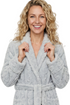 Indigo Sky Womens Cable Effect Fleece Robe IN50036 GRY - Grey
