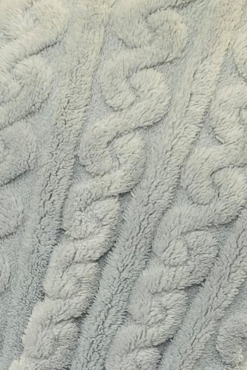 Indigo Sky Womens Cable Effect Fleece Robe IN50036 GRY - Grey