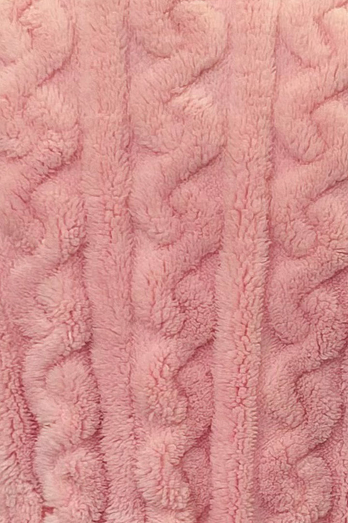 Indigo Sky Womens Cable Effect Fleece Robe IN50036 PNK - Pink