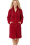 Indigo Sky Womens Cable Effect Fleece Zip Robe IN50055 RED - Red