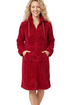 Indigo Sky Womens Cable Effect Fleece Zip Robe IN50055 RED - Red