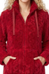 Indigo Sky Womens Cable Effect Fleece Zip Robe IN50055 RED - Red